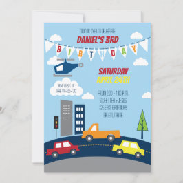 Invitación de cumpleaños al transporte