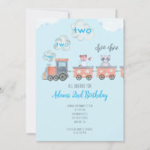 Invitación de cumpleaños al tren acuarela