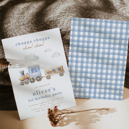 Invitación de cumpleaños al tren acuarela | Tren a