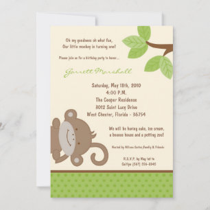 Invitación de cumpleaños al zoológico de la jungla
