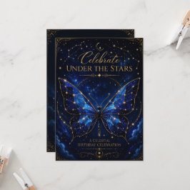 Invitación de cumpleaños Alas de Zafiro Celestiale