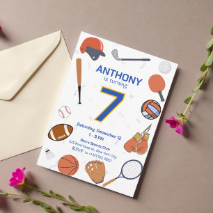 Invitación de cumpleaños All-Star Sports Bash 3