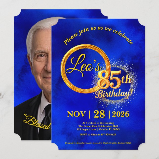 Invitación de cumpleaños aniversario (Anverso / Reverso)