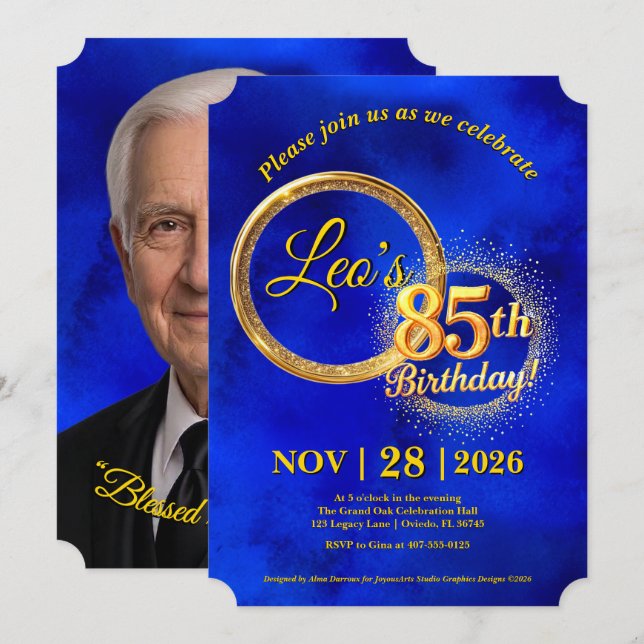 Invitación de cumpleaños aniversario (Anverso / Reverso)