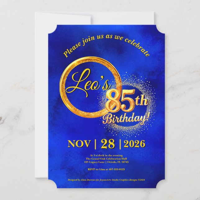 Invitación de cumpleaños aniversario (Anverso)