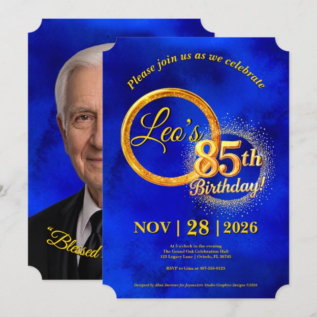 Invitación de cumpleaños aniversario (Anverso / Reverso)