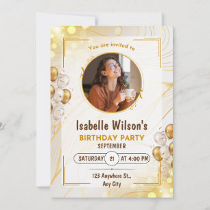 Invitación de cumpleaños aniversario con lámina de