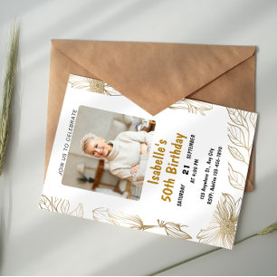 Invitación de cumpleaños aniversario con lámina de