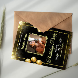 Invitación de cumpleaños aniversario con lámina de
