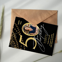 Invitación de cumpleaños aniversario con lámina de