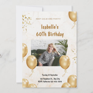 Invitación de cumpleaños aniversario con lámina de