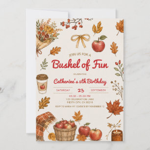 Invitación de cumpleaños Apple Bushel of Fun