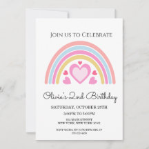 Invitación de cumpleaños arcoíris