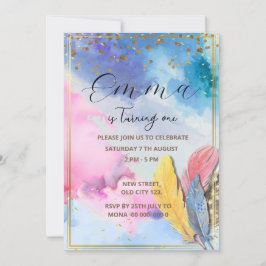 Invitación de cumpleaños arcoíris