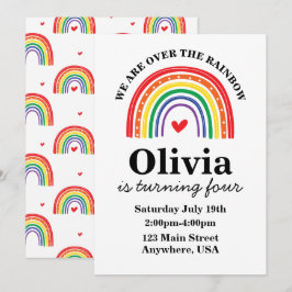 invitación de cumpleaños arcoíris