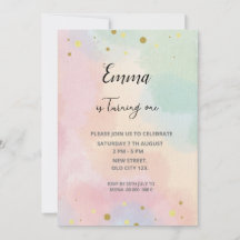 Invitación de cumpleaños arcoíris