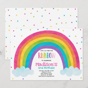 Invitación de cumpleaños arcoiris brillante Fiesta