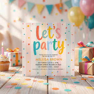 invitación de cumpleaños arcoíris colorido para fi