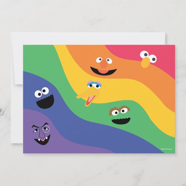 Invitación de cumpleaños arcoíris de amigos de la  (Anverso)