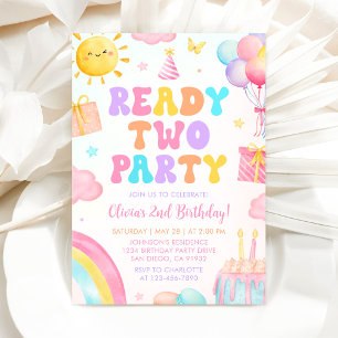 Invitación de cumpleaños arcoíris lista para la fi