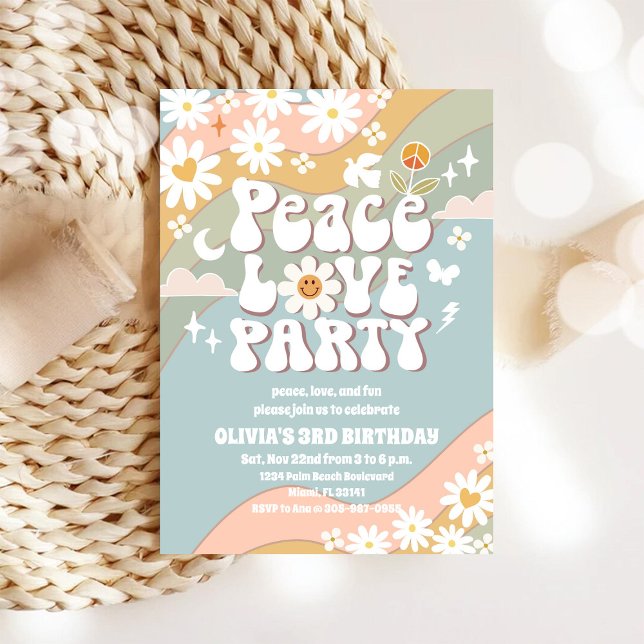 Invitación de cumpleaños Arcoíris Retro (Subido por el creador)