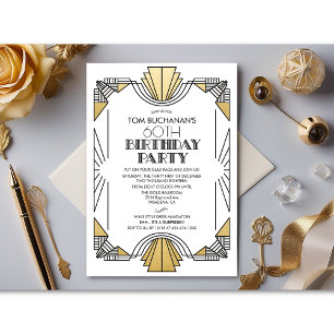 Invitación de cumpleaños Art Deco de los años 20 p
