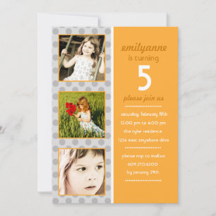 Invitación de cumpleaños (atardecer) a Dot Photo M