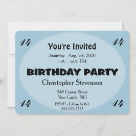 Invitación de cumpleaños azul