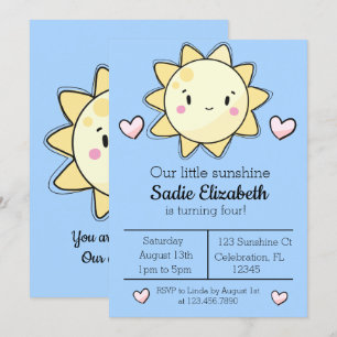 Invitación de cumpleaños azul para nuestros pequeñ