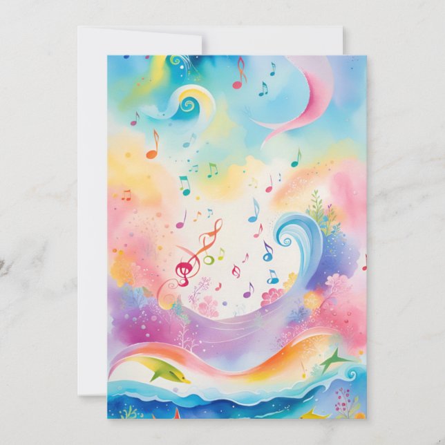 Invitación de cumpleaños bajo el mar (Anverso)