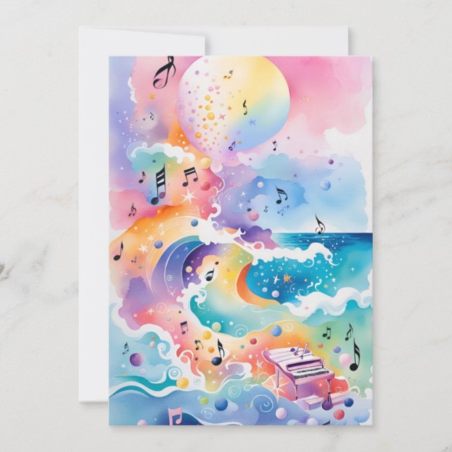 Invitación de cumpleaños bajo el mar (Anverso)