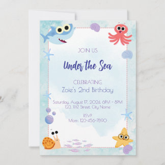 Invitación de cumpleaños bajo el mar