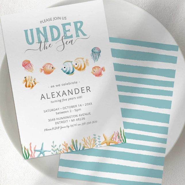 Invitación de cumpleaños bajo el mar (Subido por el creador)