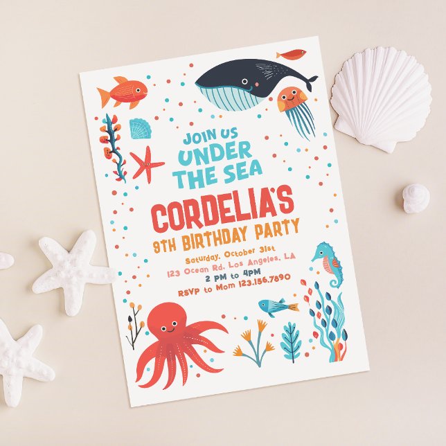 Invitación de cumpleaños bajo el mar (Subido por el creador)