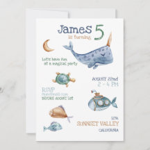 Invitación de cumpleaños bajo el mar