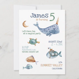 Invitación de cumpleaños bajo el mar