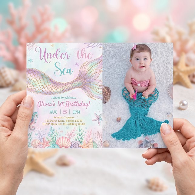 Invitación de Cumpleaños Bajo El Mar Foto (Subido por el creador)