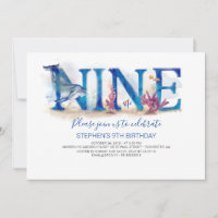 Invitación de cumpleaños bajo el parque marino del