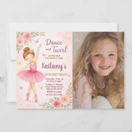 Invitación de cumpleaños Ballerina con foto