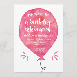 Invitación de cumpleaños | Balón acuático rosa
