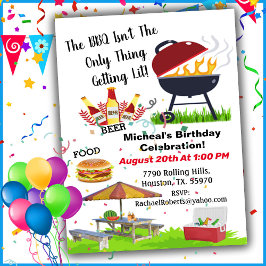 Invitación de cumpleaños BBQ No es lo único que se