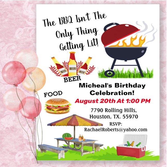 Invitación de cumpleaños BBQ No solo cosa que se e (Subido por el creador)