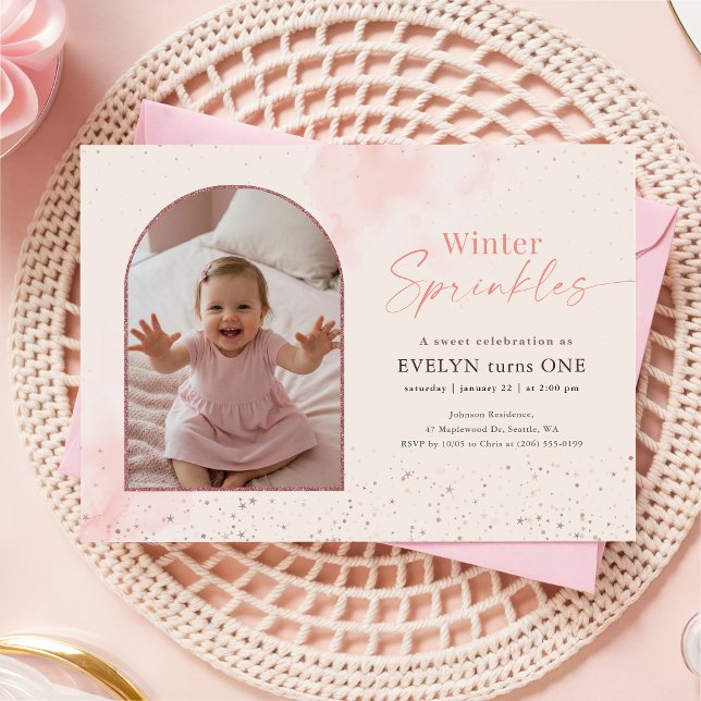 Invitación de cumpleaños bebé arco de sprinkles de (Subido por el creador)