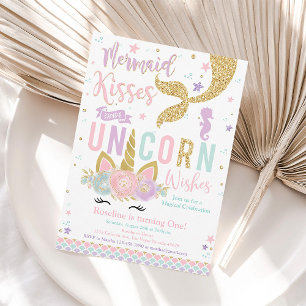 Invitación de cumpleaños Besos de sirena Deseos de