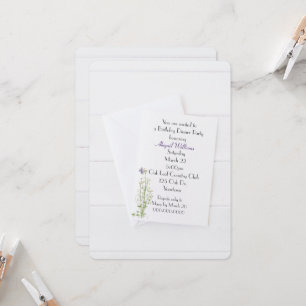 Invitación De Cumpleaños Blanco A La Madera Blanca