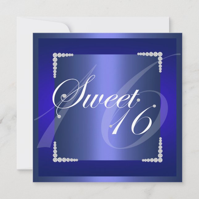 Invitación de cumpleaños Blue Diamond (Anverso)