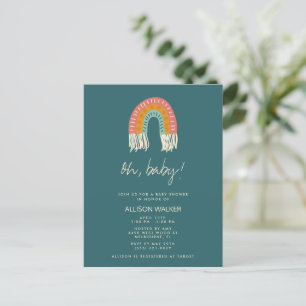 Invitación de cumpleaños boho arcoíris neutra en c