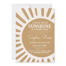 Invitación de cumpleaños boho con sol brillante