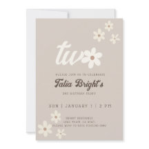 Invitación de Cumpleaños Boho Flor de Margarita Na