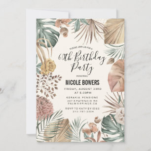 INVITACIÓN DE CUMPLEAÑOS Boho Floral PARA CUALQUIE